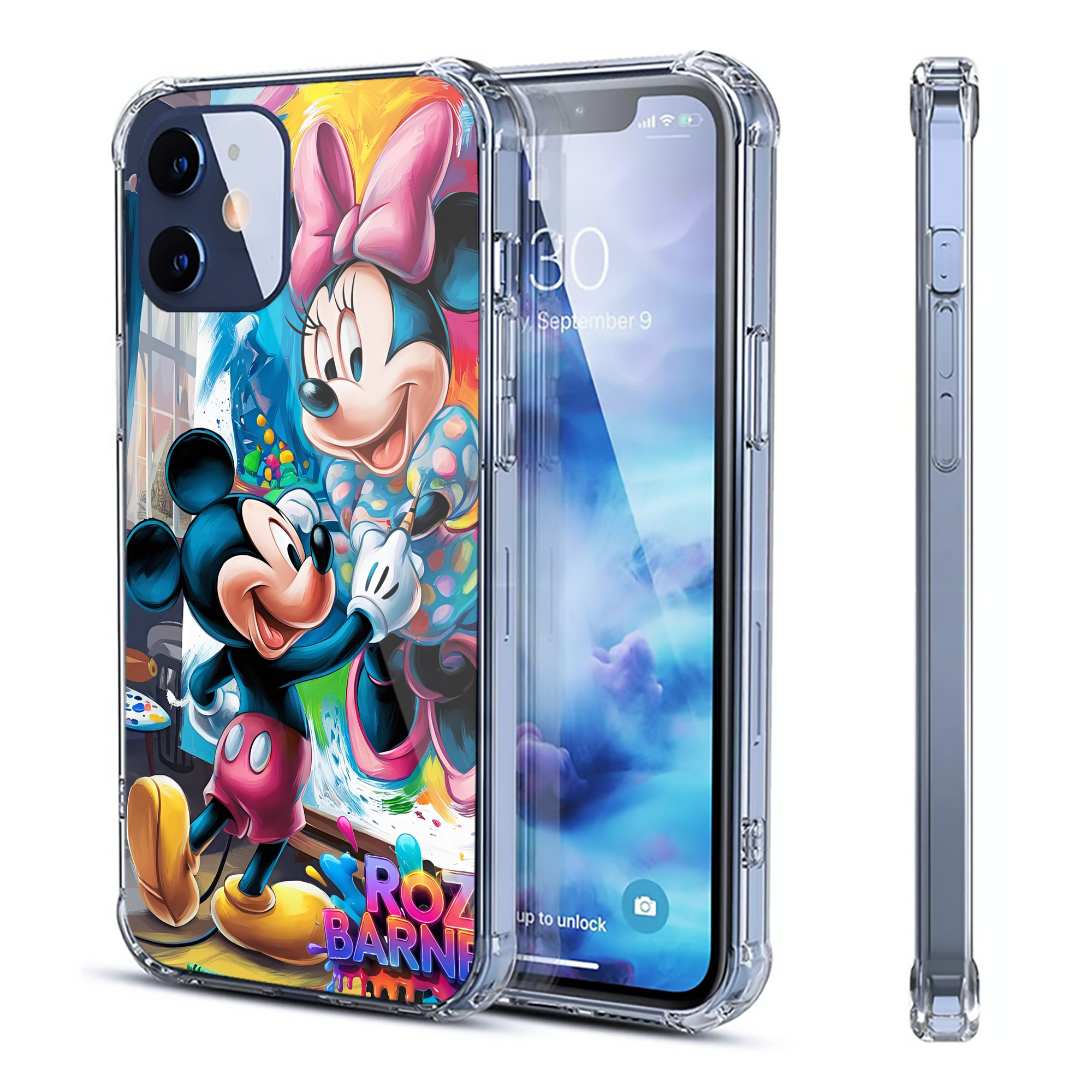 （画像用） ミッキーマウス Mickey Mouse 【iPhone 12シリーズ対応】透明スマホケース（クリアソフトケース）